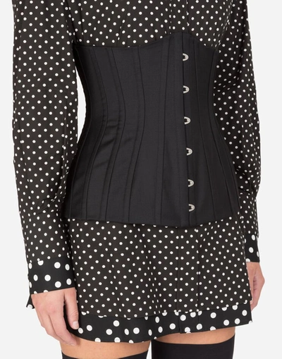 Dolce & Gabbana Cotton Bustier Belt In Black