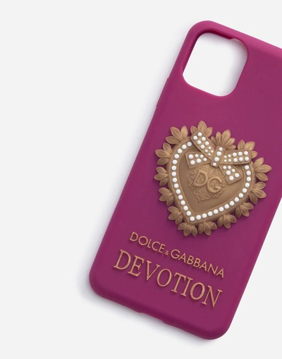 Shop Dolce & Gabbana Rubber Devotion Iphone 11 Pro Cover In Purple