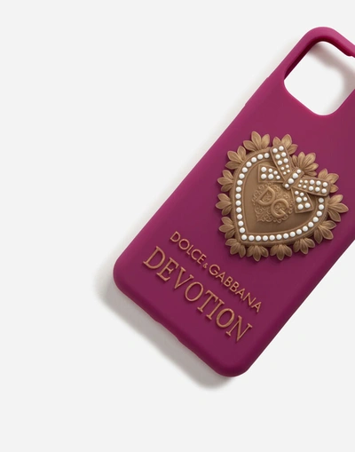 Shop Dolce & Gabbana Rubber Devotion Iphone 11 Pro Max Cover In Purple