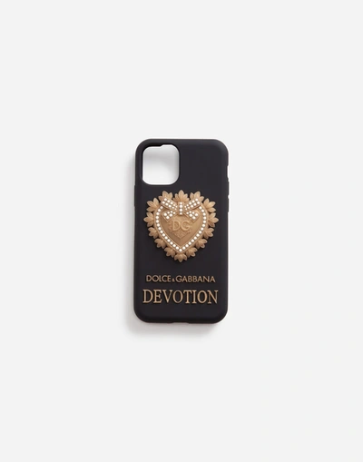 Shop Dolce & Gabbana Rubber Devotion Iphone 11 Pro Cover In Black