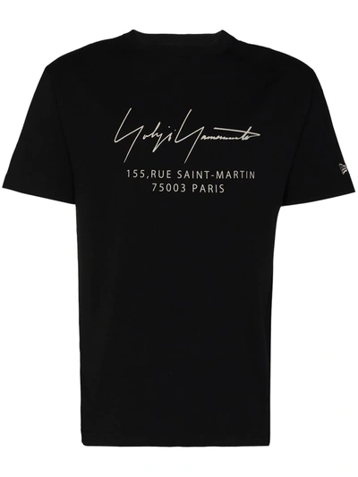 Shop Yohji Yamamoto Slogan Print T-shirt In Black