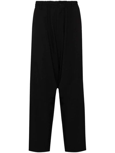 Shop Yohji Yamamoto Multi-zip Detail Wool Trousers In Black