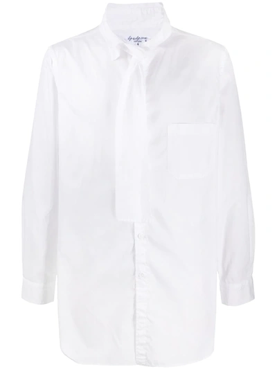 Shop Yohji Yamamoto Scarf-detail Shirt In White