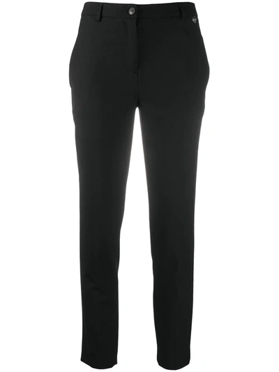 Shop Twinset Cropped Skinny Trousers In Black
