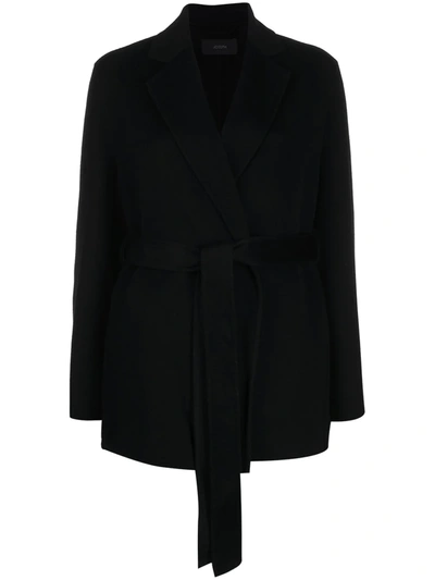Shop Joseph Cenda Double-face Belted Coat In Black