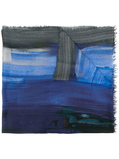 Shop Faliero Sarti Rocio Abstract-print Scarf In Blue