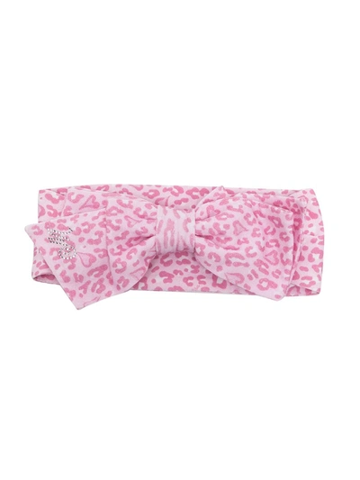 Shop Monnalisa Animal-print Bow Detail Headband In Pink