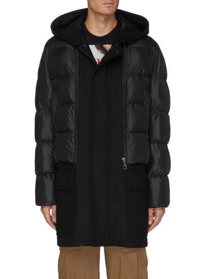Shop Neil Barrett Oversized Double Layer Puffer Coat In Black