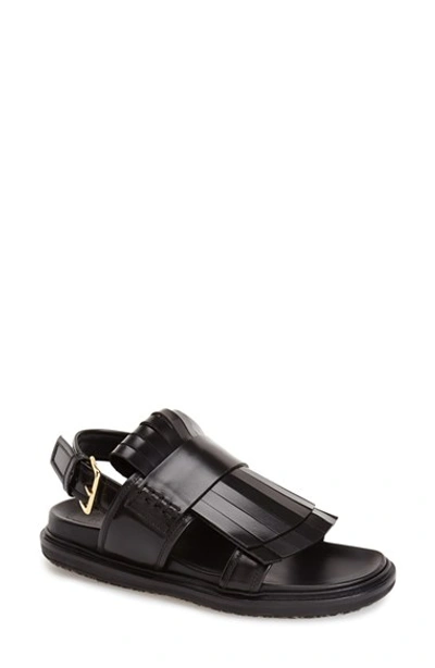 Shop Marni 'fussbett' Sandal (women) In Black Leather