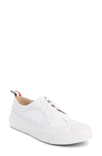 Shop Thom Browne Longwing Brogue Sneaker In White