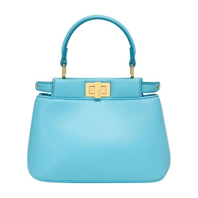 Shop Fendi Peekaboo Iconic Xs In Light Blue