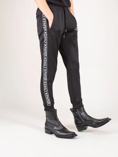 Shop Daily Paper Black Tape Logo Trackpants