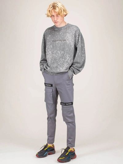 Shop Daily Paper Jerspla Grey Violet Sweatshirt