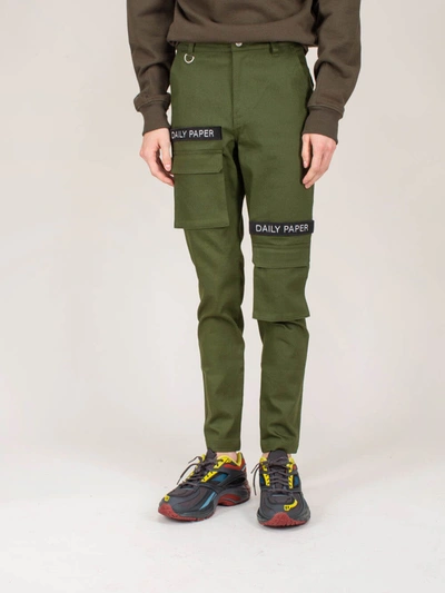 Shop Daily Paper Cargo Pants Olive Green