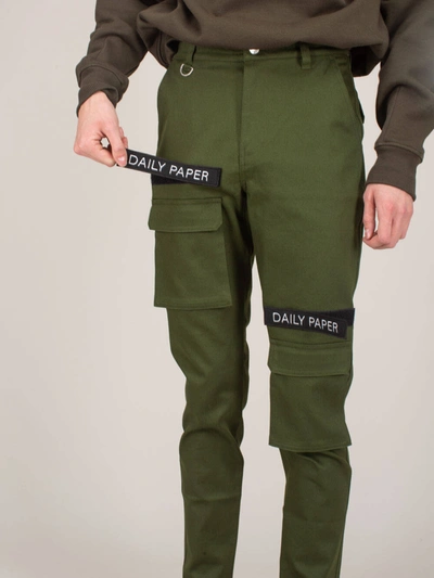 Shop Daily Paper Cargo Pants Olive Green