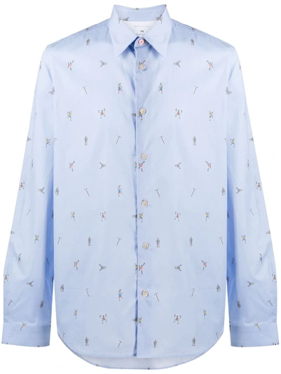 Shop Ps By Paul Smith Mountain Climber Shirt In Blue