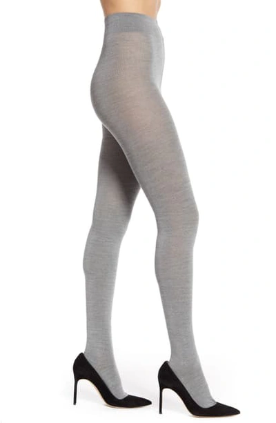 Shop Falke Wool Blend Tights In 3399 Light Grey Melange