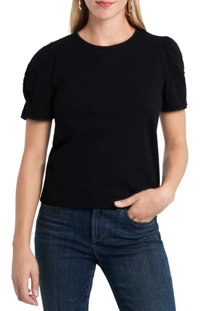 Shop 1.state Puff Ruched Sleeve T-shirt In Rich Black