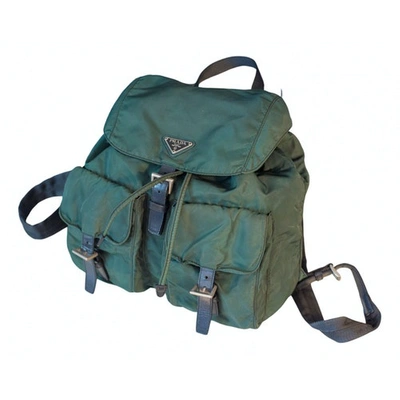 Pre-owned Prada Green Cloth Backpack