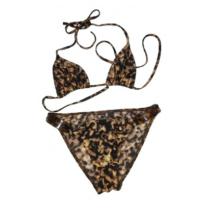 Pre-owned Celine Brown Cotton - Elasthane Swimwear