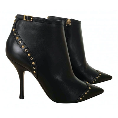 Pre-owned Dsquared2 Black Leather Ankle Boots