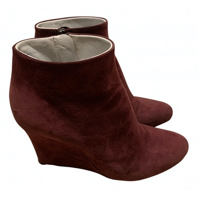 JIL SANDER Pre-owned Ankle Boots In Burgundy