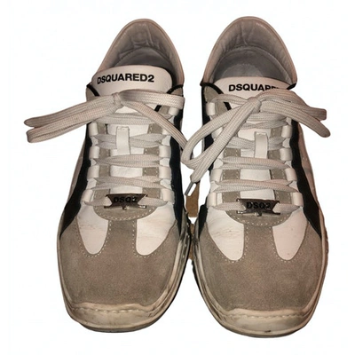 Pre-owned Dsquared2 White Suede Trainers