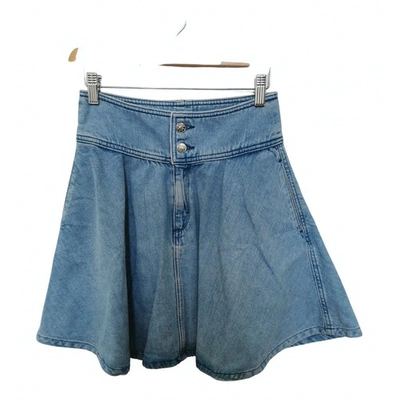 Pre-owned Claudie Pierlot Fall Winter 2019 Blue Denim - Jeans Skirt
