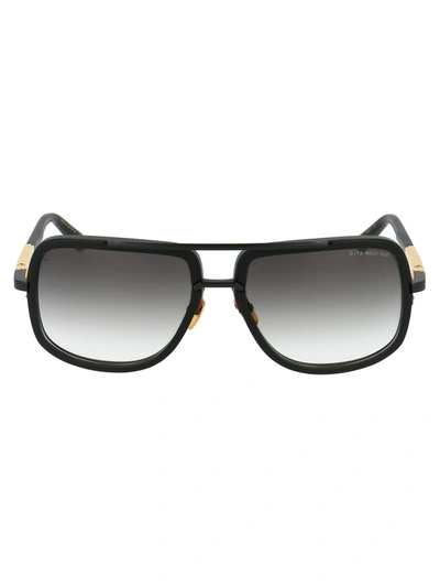 Shop Dita Mach-one Sunglasses In Matte Black-matte Black Front/end Piece-18k Temples W/dark Grey To Cle