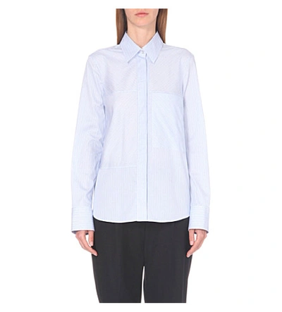 Shop Jil Sander Vivienne Striped Cotton Shirt In Open B