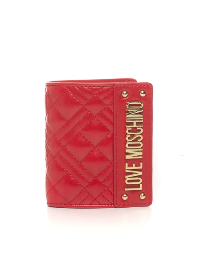 Shop Love Moschino Wallet Small Size Red Polyurethane Woman
