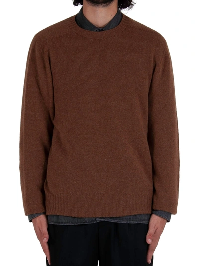Shop Officine Generale Seamless Sweater Brushed In Cammello