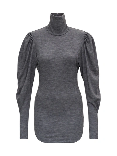 Shop Isabel Marant Gavina Turtleneck In Wool In Grey