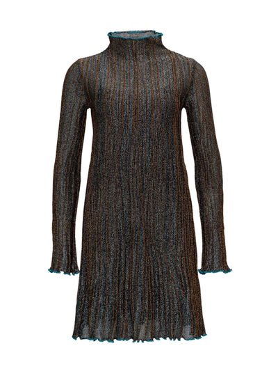 Shop M Missoni Corteccia Flared Dress In Lurex Knit In Black
