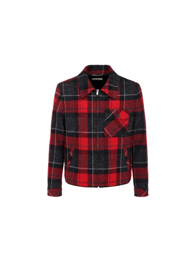 Shop Saint Laurent Jacket In Rouge Noir Anthracite