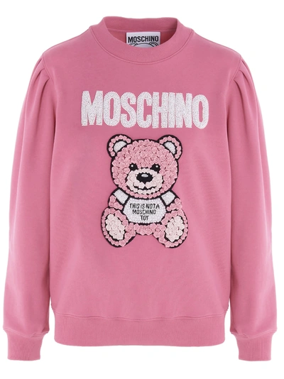 Shop Moschino Teddy Torta Sweatshirt In Fuchsia