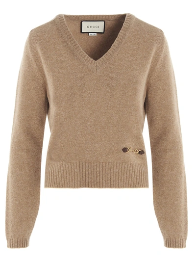 Shop Gucci Sweater In Beige