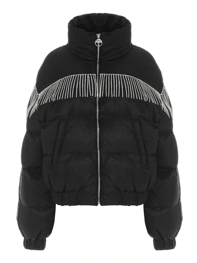 Shop Chiara Ferragni Crystal Fringe Jacket In Black