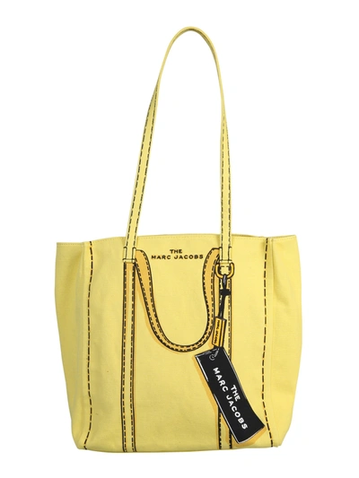 Shop Marc Jacobs The Trompe L'oeil Tag Tote Bag In Yellow