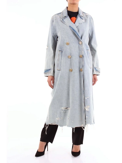 Shop Alexander Wang Women's Blue Cotton Trench Coat