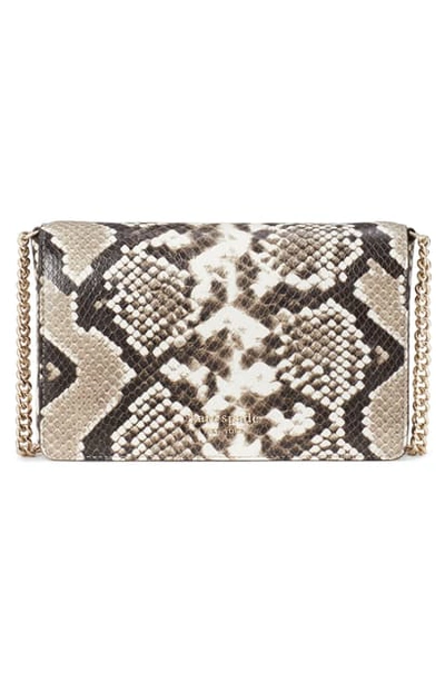 Shop Kate Spade Spencer Python Embossed Leather Wallet On A Chain In Black Multi