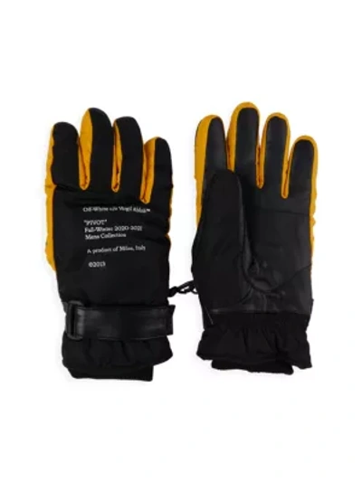 Shop Off-white Mountain Gloves In Black Yellow
