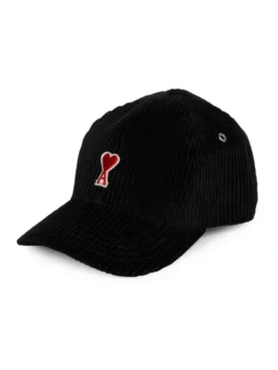Shop Ami Alexandre Mattiussi Men's Logo Baseball Cap In Noir