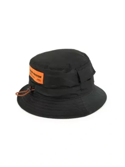 Shop Heron Preston Ctnbm Pocket Bucket Hat In Black White