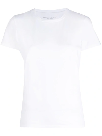 Shop Majestic Cotton T-shirt In White