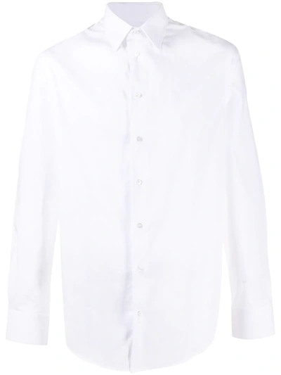 Shop Emporio Armani Classic Plain Shirt In White
