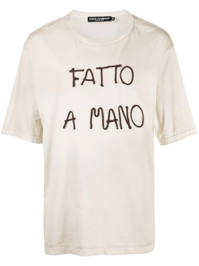 Shop Dolce & Gabbana Oversize T-shirt In Neutrals