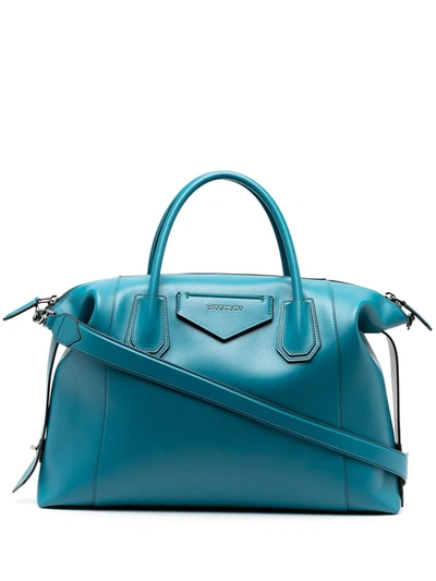 Shop Givenchy Antigona Tote In Blue