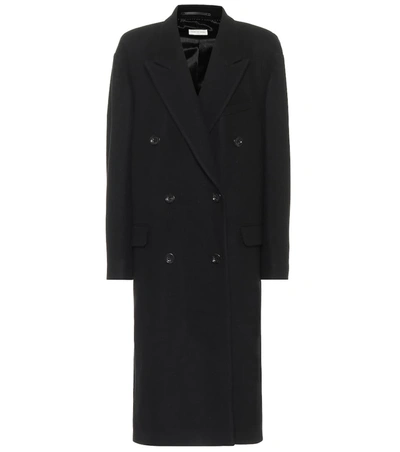 Shop Dries Van Noten Double-breasted Wool-blend Coat In Black