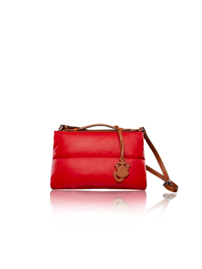 Shop Moncler Leather Bag In Red